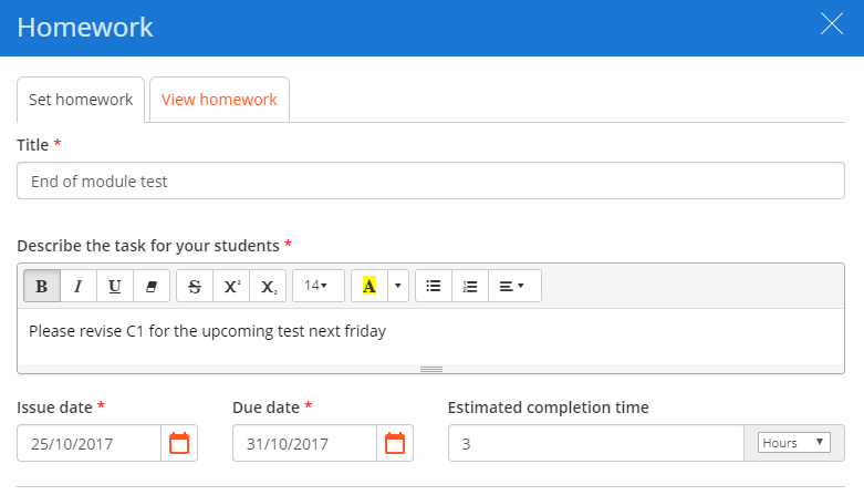 Homework Template For Students from pages.classcharts.com